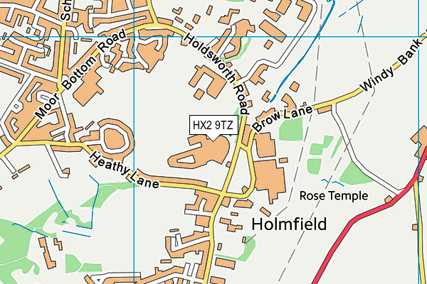 HX2 9TZ map - OS VectorMap District (Ordnance Survey) HX2 9TZ map - OS VectorMap District (Ordnance Survey)