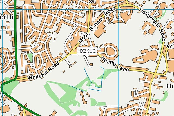 HX2 9UQ map - OS VectorMap District (Ordnance Survey) HX2 9UQ map - OS VectorMap District (Ordnance Survey)