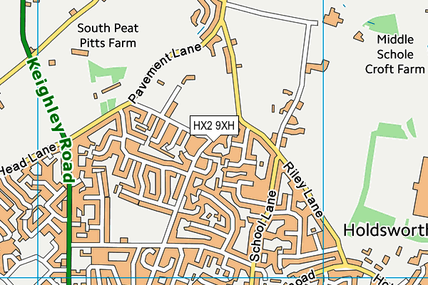 HX2 9XH map - OS VectorMap District (Ordnance Survey) HX2 9XH map - OS VectorMap District (Ordnance Survey)
