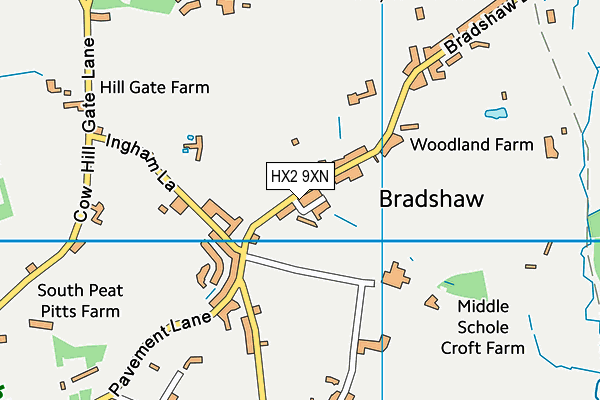 HX2 9XN map - OS VectorMap District (Ordnance Survey) HX2 9XN map - OS VectorMap District (Ordnance Survey)