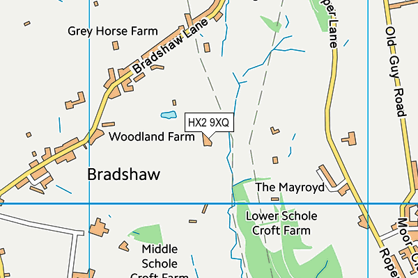 HX2 9XQ map - OS VectorMap District (Ordnance Survey) HX2 9XQ map - OS VectorMap District (Ordnance Survey)