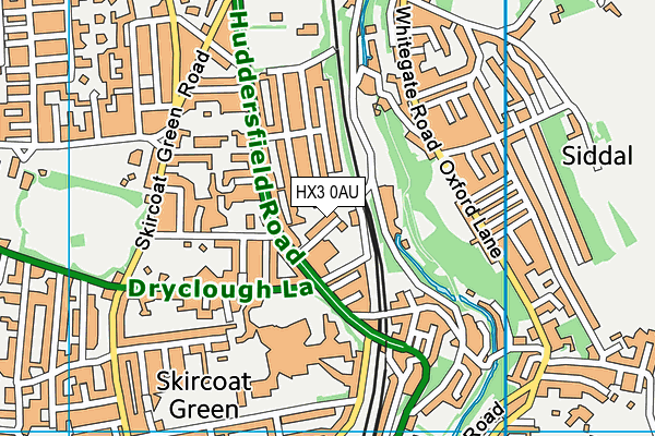 HX3 0AU map - OS VectorMap District (Ordnance Survey)
