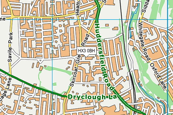 HX3 0BH map - OS VectorMap District (Ordnance Survey) HX3 0BH map - OS VectorMap District (Ordnance Survey)