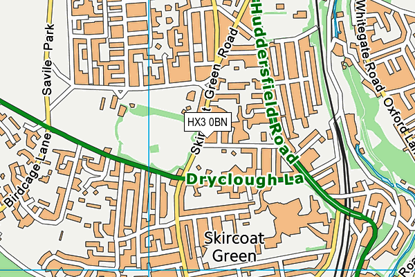 HX3 0BN map - OS VectorMap District (Ordnance Survey) HX3 0BN map - OS VectorMap District (Ordnance Survey)