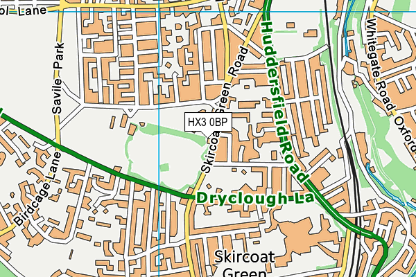 HX3 0BP map - OS VectorMap District (Ordnance Survey) HX3 0BP map - OS VectorMap District (Ordnance Survey)