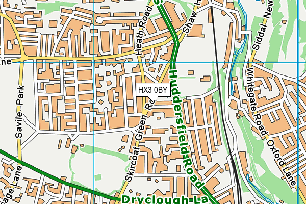 HX3 0BY map - OS VectorMap District (Ordnance Survey) HX3 0BY map - OS VectorMap District (Ordnance Survey)