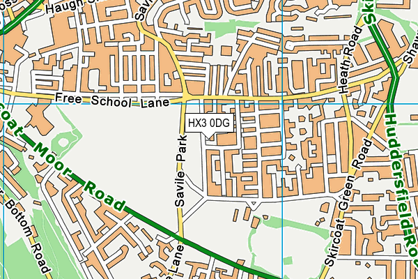 HX3 0DG map - OS VectorMap District (Ordnance Survey) HX3 0DG map - OS VectorMap District (Ordnance Survey)