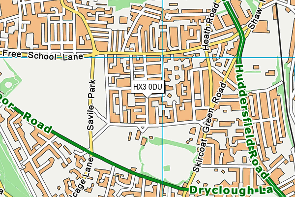 HX3 0DU map - OS VectorMap District (Ordnance Survey) HX3 0DU map - OS VectorMap District (Ordnance Survey)