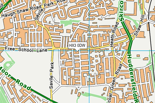HX3 0DW map - OS VectorMap District (Ordnance Survey) HX3 0DW map - OS VectorMap District (Ordnance Survey)