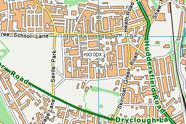 HX3 0DX map - OS VectorMap District (Ordnance Survey) HX3 0DX map - OS VectorMap District (Ordnance Survey)
