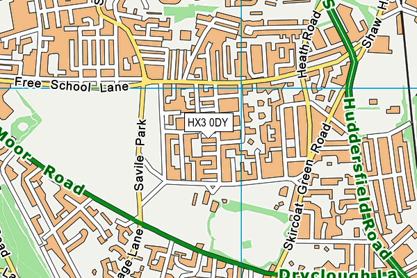 HX3 0DY map - OS VectorMap District (Ordnance Survey) HX3 0DY map - OS VectorMap District (Ordnance Survey)