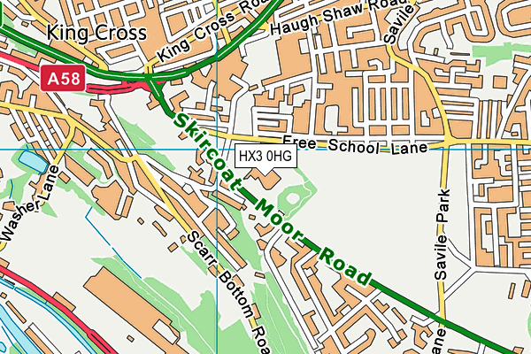 HX3 0HG map - OS VectorMap District (Ordnance Survey)