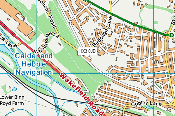 HX3 0JD map - OS VectorMap District (Ordnance Survey) HX3 0JD map - OS VectorMap District (Ordnance Survey)