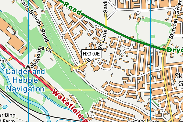 HX3 0JE map - OS VectorMap District (Ordnance Survey) HX3 0JE map - OS VectorMap District (Ordnance Survey)