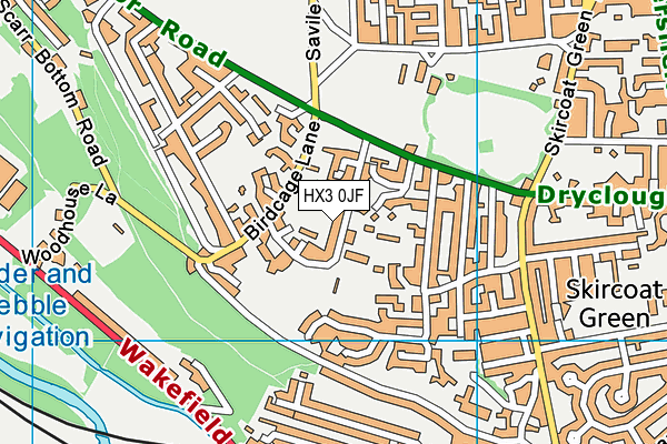 HX3 0JF map - OS VectorMap District (Ordnance Survey)