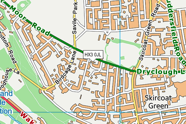 HX3 0JL map - OS VectorMap District (Ordnance Survey) HX3 0JL map - OS VectorMap District (Ordnance Survey)