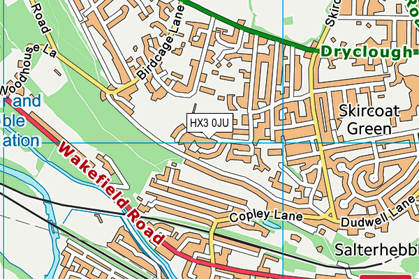 HX3 0JU map - OS VectorMap District (Ordnance Survey) HX3 0JU map - OS VectorMap District (Ordnance Survey)