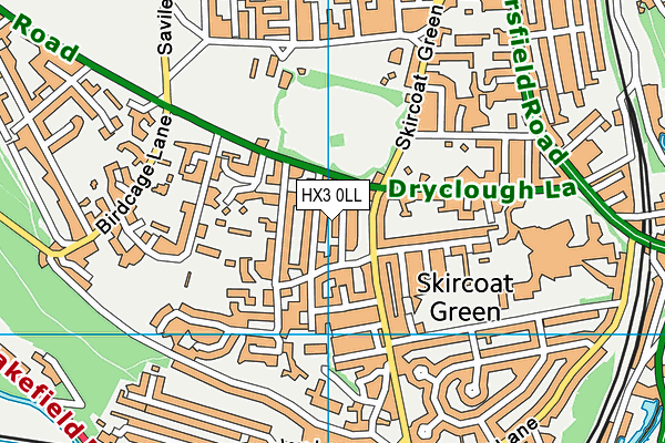 HX3 0LL map - OS VectorMap District (Ordnance Survey) HX3 0LL map - OS VectorMap District (Ordnance Survey)