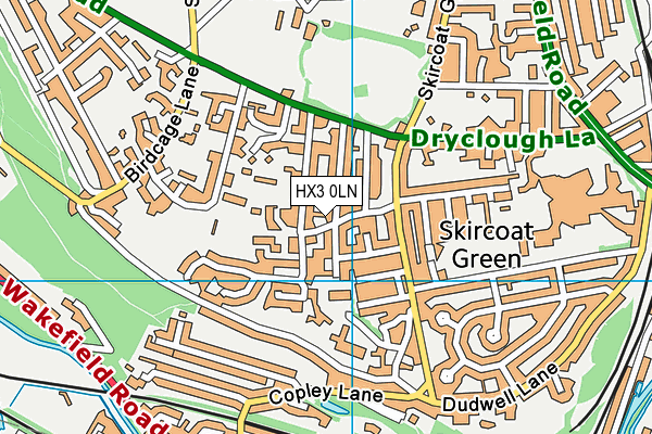 HX3 0LN map - OS VectorMap District (Ordnance Survey) HX3 0LN map - OS VectorMap District (Ordnance Survey)