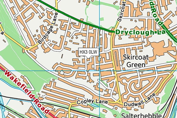 HX3 0LW map - OS VectorMap District (Ordnance Survey) HX3 0LW map - OS VectorMap District (Ordnance Survey)