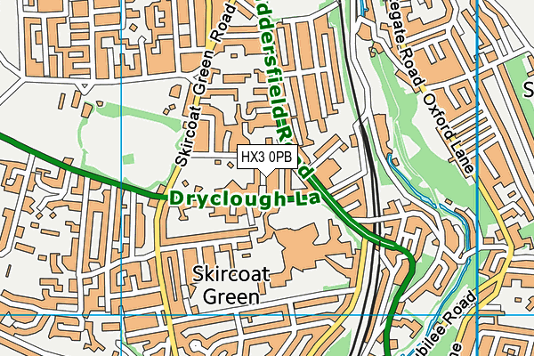 HX3 0PB map - OS VectorMap District (Ordnance Survey) HX3 0PB map - OS VectorMap District (Ordnance Survey)
