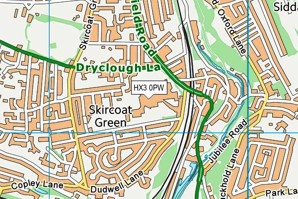 HX3 0PW map - OS VectorMap District (Ordnance Survey) HX3 0PW map - OS VectorMap District (Ordnance Survey)