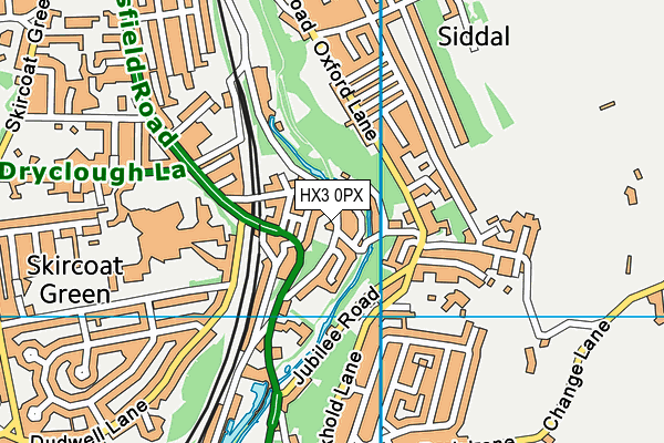 HX3 0PX map - OS VectorMap District (Ordnance Survey) HX3 0PX map - OS VectorMap District (Ordnance Survey)