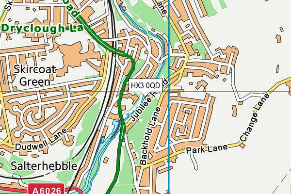 HX3 0QD map - OS VectorMap District (Ordnance Survey)
