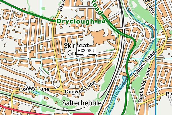 HX3 0SU map - OS VectorMap District (Ordnance Survey) HX3 0SU map - OS VectorMap District (Ordnance Survey)