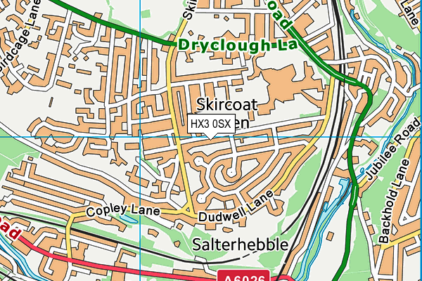 HX3 0SX map - OS VectorMap District (Ordnance Survey) HX3 0SX map - OS VectorMap District (Ordnance Survey)
