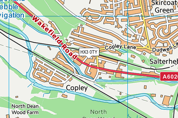HX3 0TY map - OS VectorMap District (Ordnance Survey) HX3 0TY map - OS VectorMap District (Ordnance Survey)