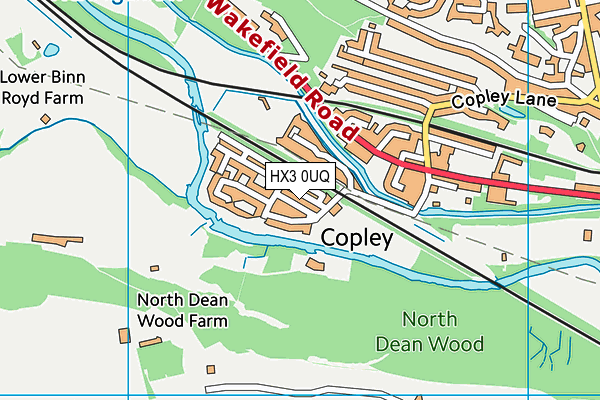 HX3 0UQ map - OS VectorMap District (Ordnance Survey)