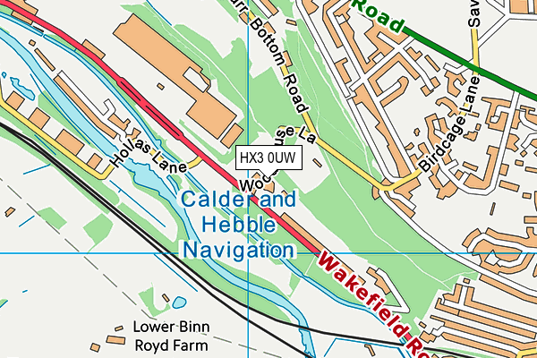 HX3 0UW map - OS VectorMap District (Ordnance Survey)