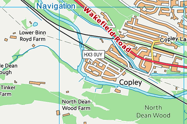 HX3 0UY map - OS VectorMap District (Ordnance Survey) HX3 0UY map - OS VectorMap District (Ordnance Survey)