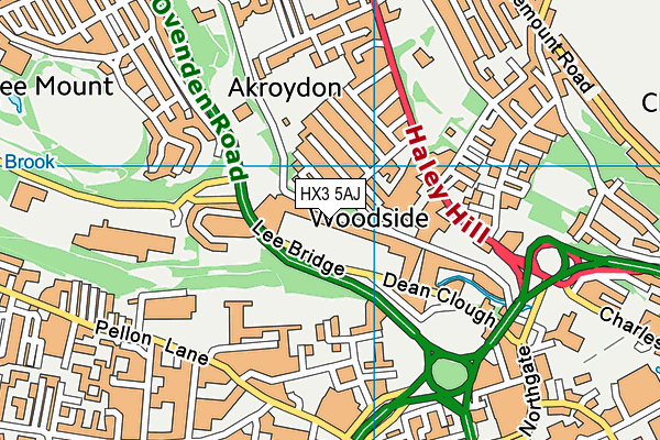 HX3 5AJ map - OS VectorMap District (Ordnance Survey) HX3 5AJ map - OS VectorMap District (Ordnance Survey)