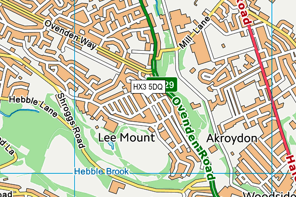 HX3 5DQ map - OS VectorMap District (Ordnance Survey)