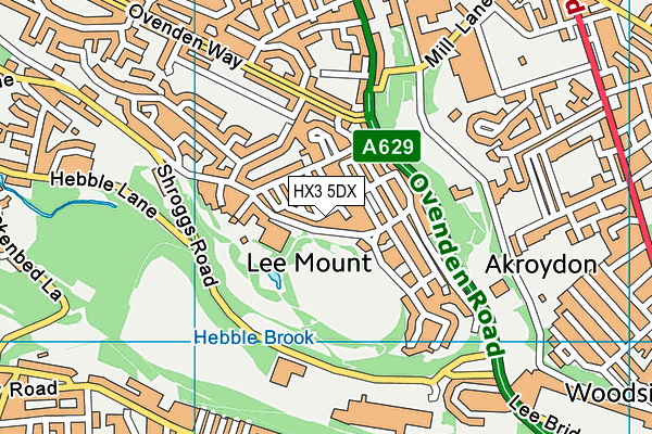 HX3 5DX map - OS VectorMap District (Ordnance Survey) HX3 5DX map - OS VectorMap District (Ordnance Survey)