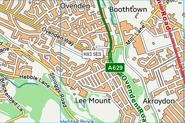 HX3 5ES map - OS VectorMap District (Ordnance Survey) HX3 5ES map - OS VectorMap District (Ordnance Survey)
