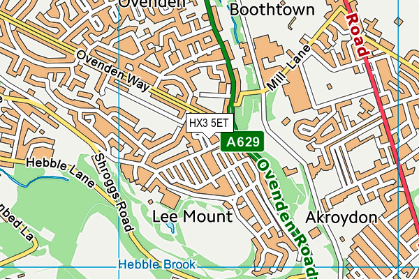 HX3 5ET map - OS VectorMap District (Ordnance Survey) HX3 5ET map - OS VectorMap District (Ordnance Survey)