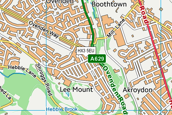 HX3 5EU map - OS VectorMap District (Ordnance Survey)