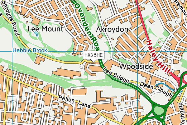 HX3 5HE map - OS VectorMap District (Ordnance Survey) HX3 5HE map - OS VectorMap District (Ordnance Survey)