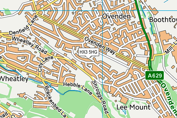 HX3 5HG map - OS VectorMap District (Ordnance Survey) HX3 5HG map - OS VectorMap District (Ordnance Survey)
