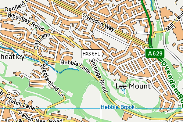 HX3 5HL map - OS VectorMap District (Ordnance Survey)