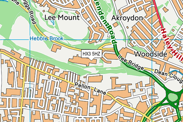 HX3 5HZ map - OS VectorMap District (Ordnance Survey)