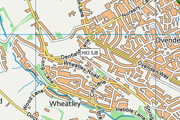 HX3 5JB map - OS VectorMap District (Ordnance Survey) HX3 5JB map - OS VectorMap District (Ordnance Survey)