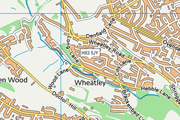 HX3 5JY map - OS VectorMap District (Ordnance Survey)