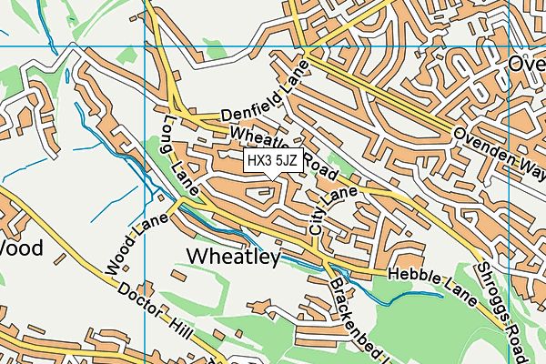 HX3 5JZ map - OS VectorMap District (Ordnance Survey)