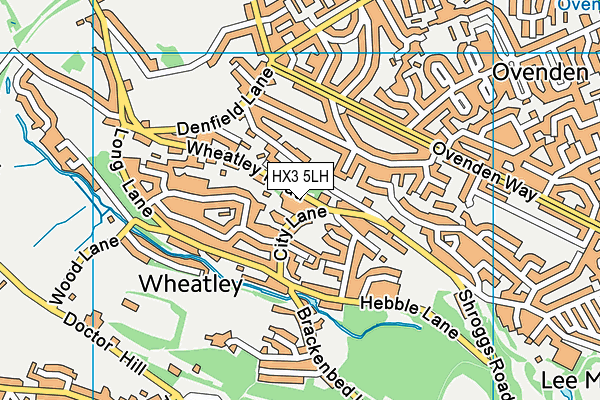 HX3 5LH map - OS VectorMap District (Ordnance Survey)