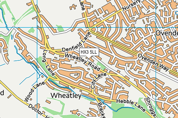 HX3 5LL map - OS VectorMap District (Ordnance Survey) HX3 5LL map - OS VectorMap District (Ordnance Survey)