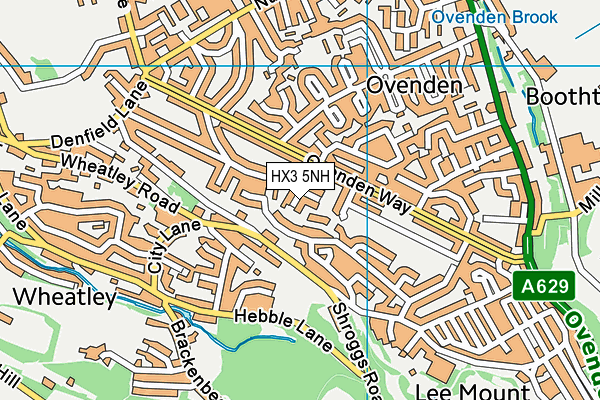 HX3 5NH map - OS VectorMap District (Ordnance Survey) HX3 5NH map - OS VectorMap District (Ordnance Survey)